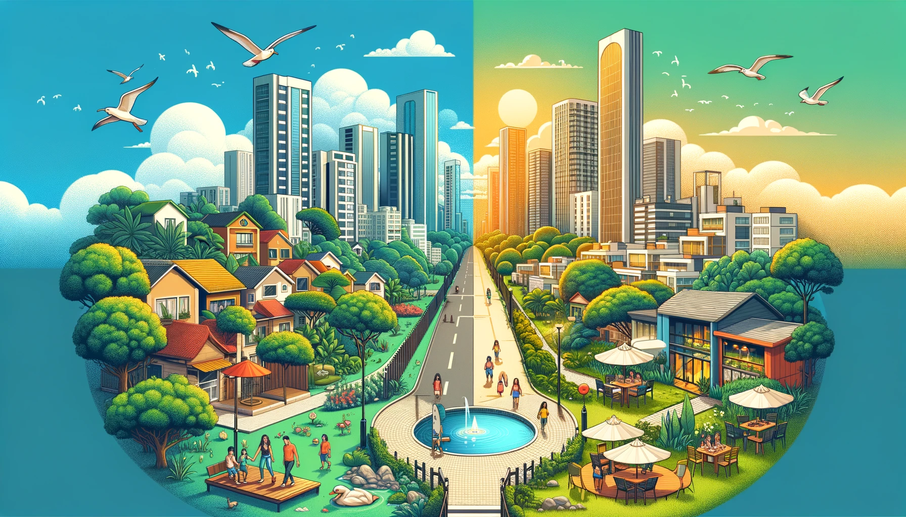 	 Imagem ilustrativa mostrando as diferenças no custo de vida entre áreas urbanas e rurais.